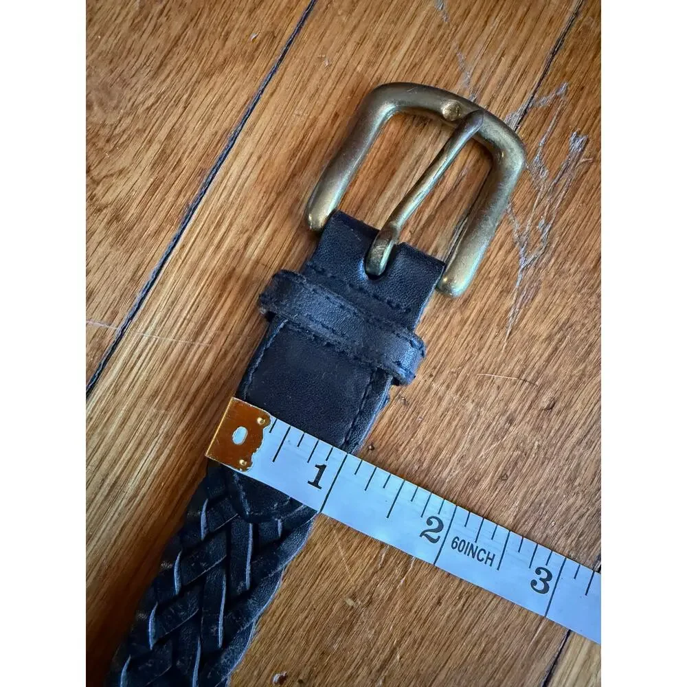 Dark Brown Braided Leather Belt Mens sz XL